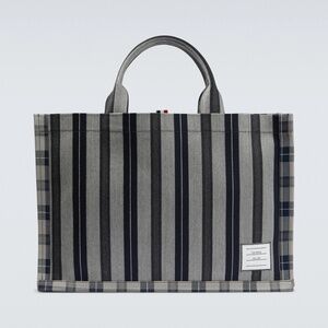 Thom Browne Striped wool-blend tote bag